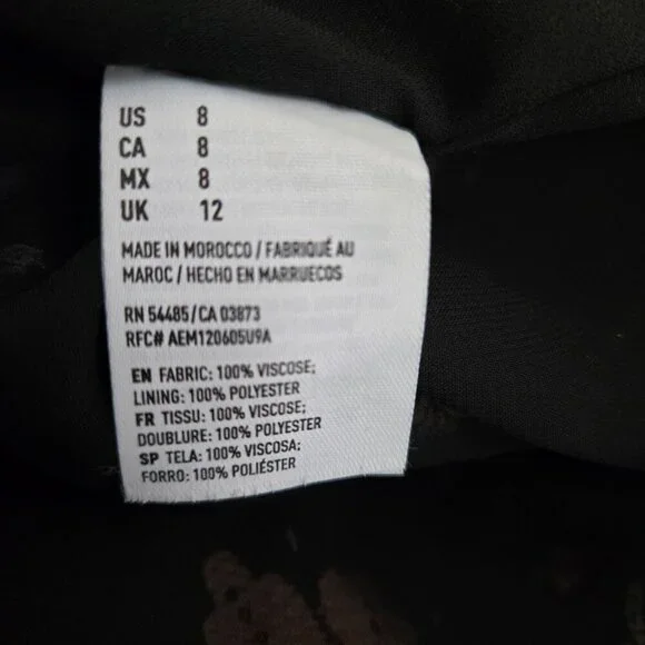 American Eagle Black Floral Spaghetti Strap Lace-Up Sundress Size 8 - Picture 8 of 8